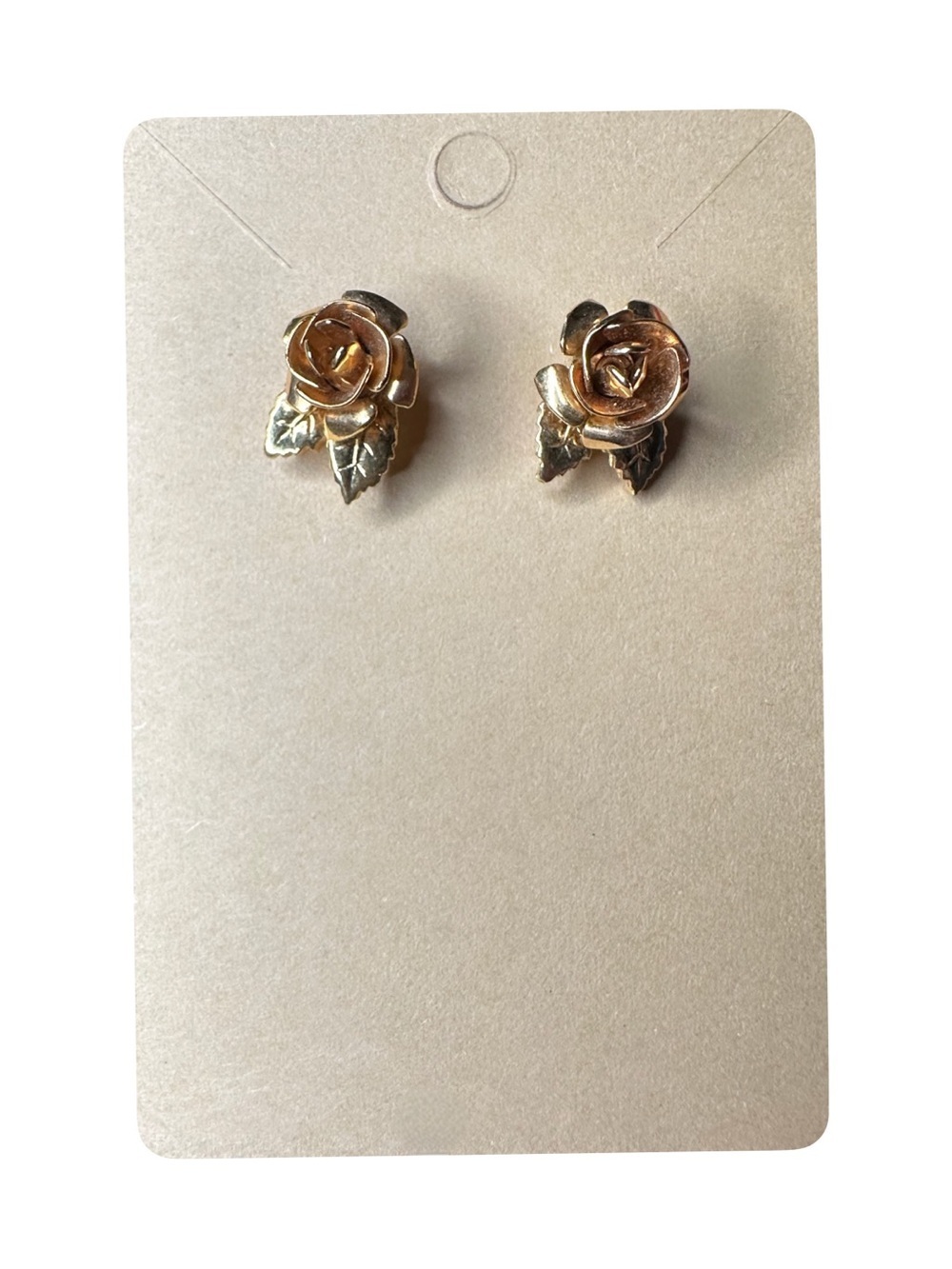 5/$25 😻 Gold Rose Leaf Stud Earrings by